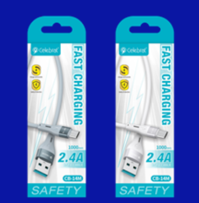 Cable Celebrat CB-14M 2.4A V8 BLANCO/GRIS