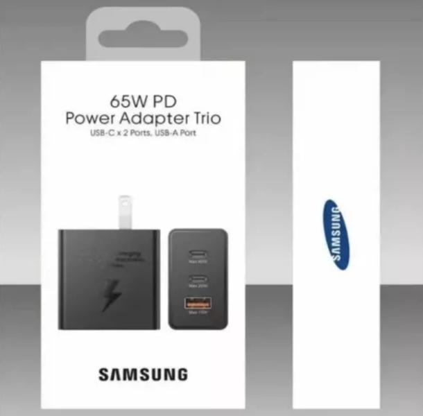 CARGADOR SAMSUNG TRIO DE CARGA 65W TIPO C/USB BLANCO/NEGRO