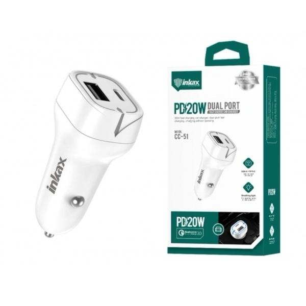 Adaptador Carro Inkax CC-51 PD 20W / USB