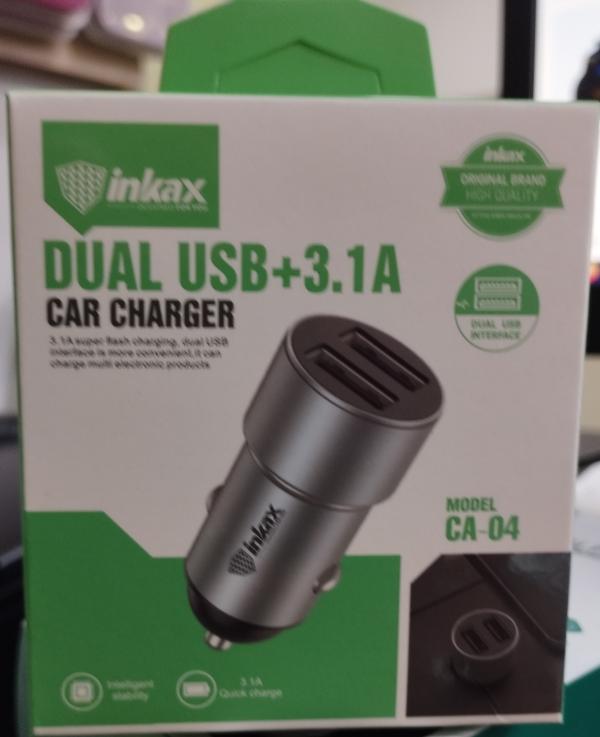 Adaptador Carro Inkax  CA-04 3.1A doble USB