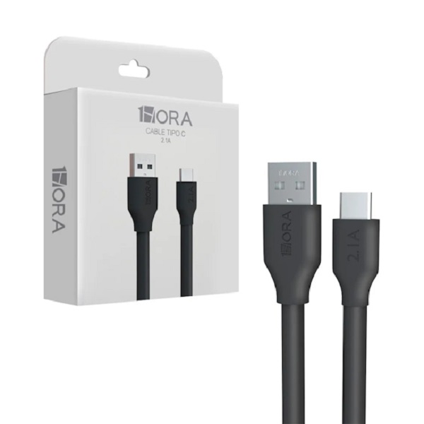CABLE 1HORA USB A TIPO C 1MTS NEGRO