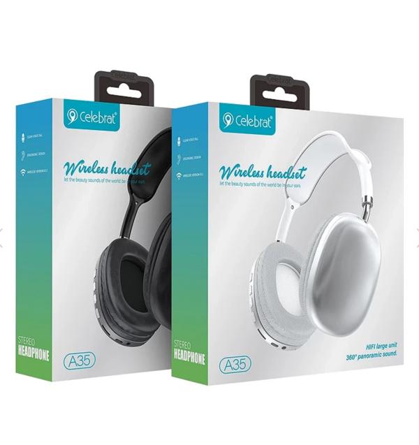 Audifonos Bluetooth Celebrat A35 PLATEADO