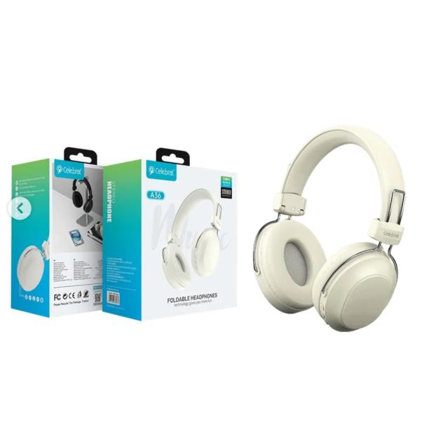 Audifonos Bluetooth Celebrat A36 BEIGE